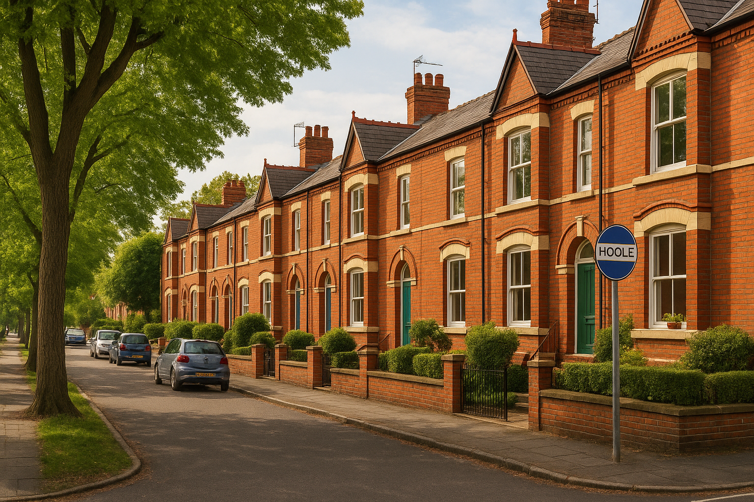 Hoole residential area showing Victorian terraced houses and tree-lined streets